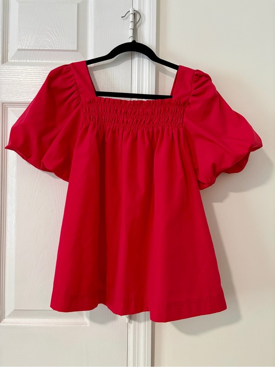 Gigio Tops - Women’s Red Square-Neck Smocked Tunic Top